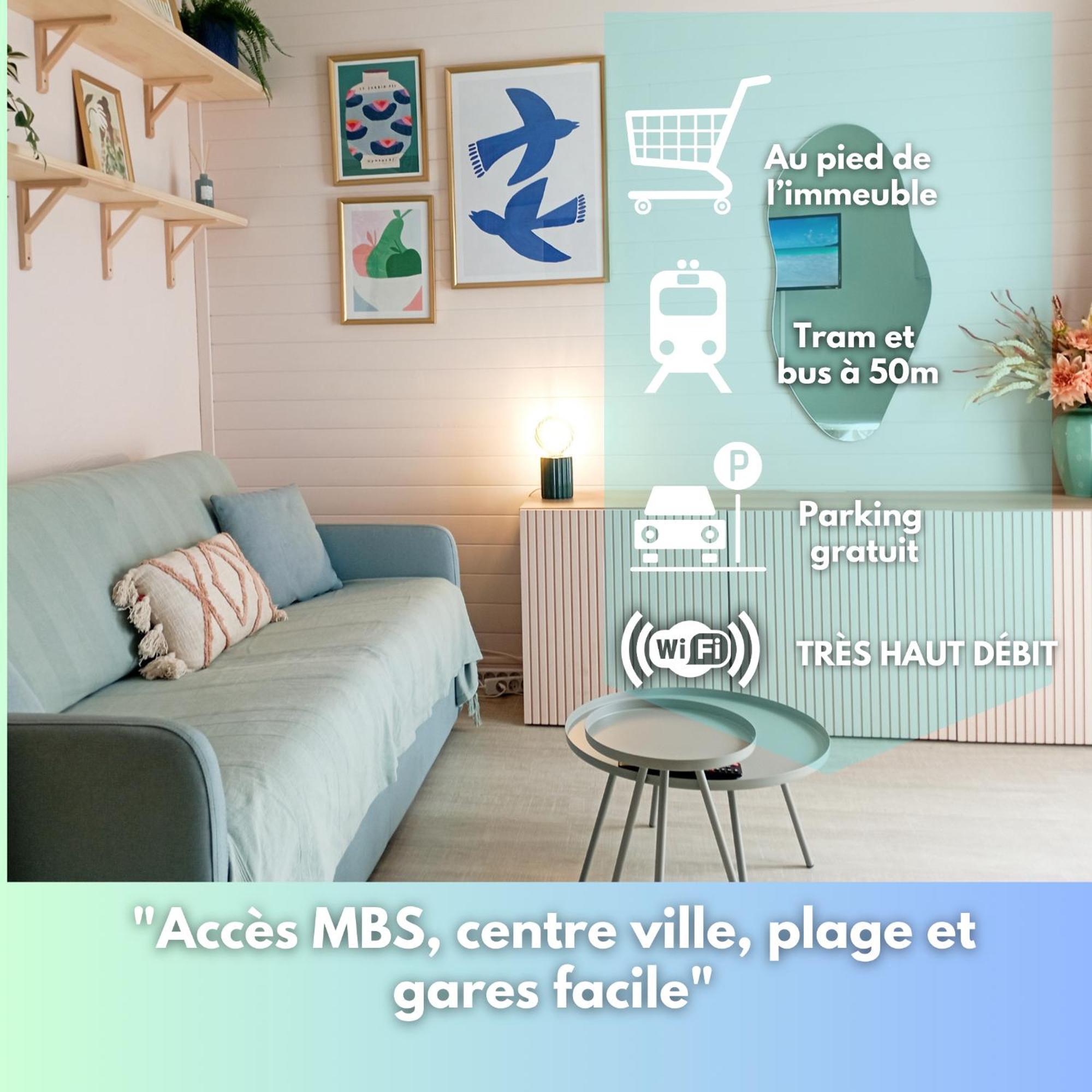 Studio 50M Tram Parking Gratuit 13Min Gare Montpellier Bagian luar foto
